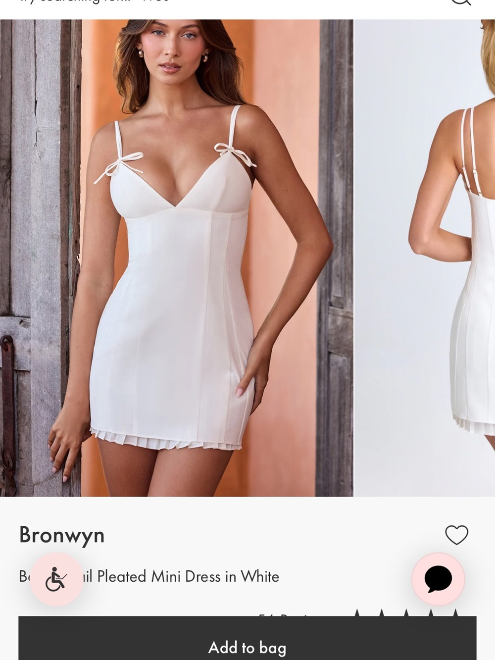 Oh Polly Bronwyn White Pleated Mini Dress